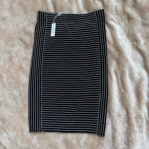NWT Black & Ivory Striped Pencil Skirt – Size XS